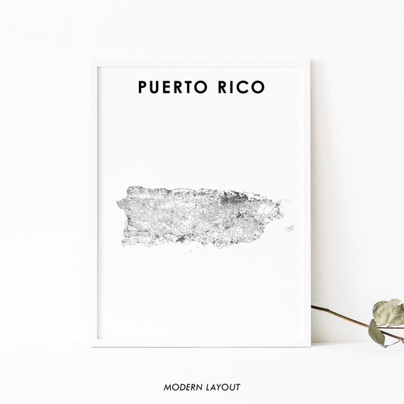 Puerto Rico Map Print, San Juan Nursery Room Poster