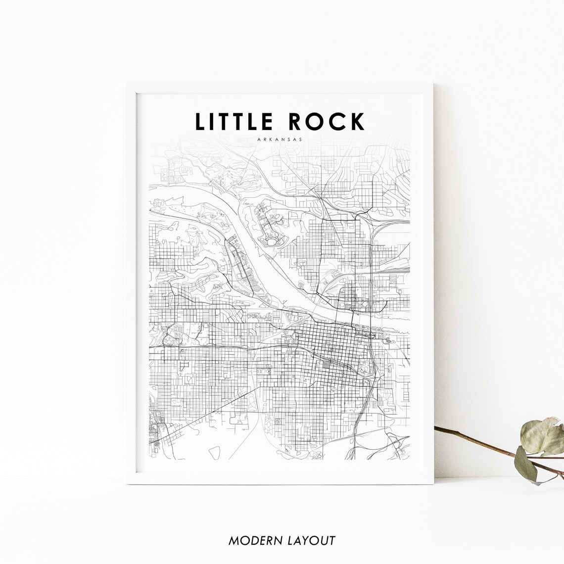 Little Rock AR Map Print, Arkansas City Poster