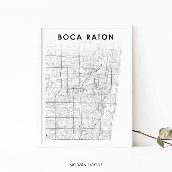 Boca Raton, FL Map Poster, Nursery Room Decor