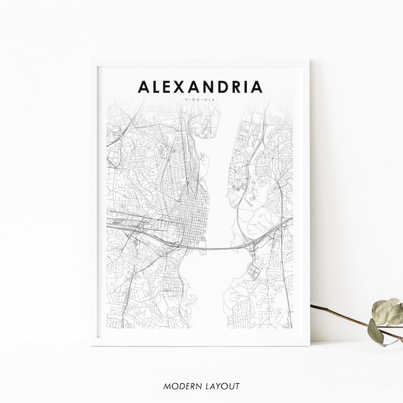 Alexandria Va Map Print Virginia Usa Art Poster Washington Dc Street Road Nursery Room Wall Office Decor