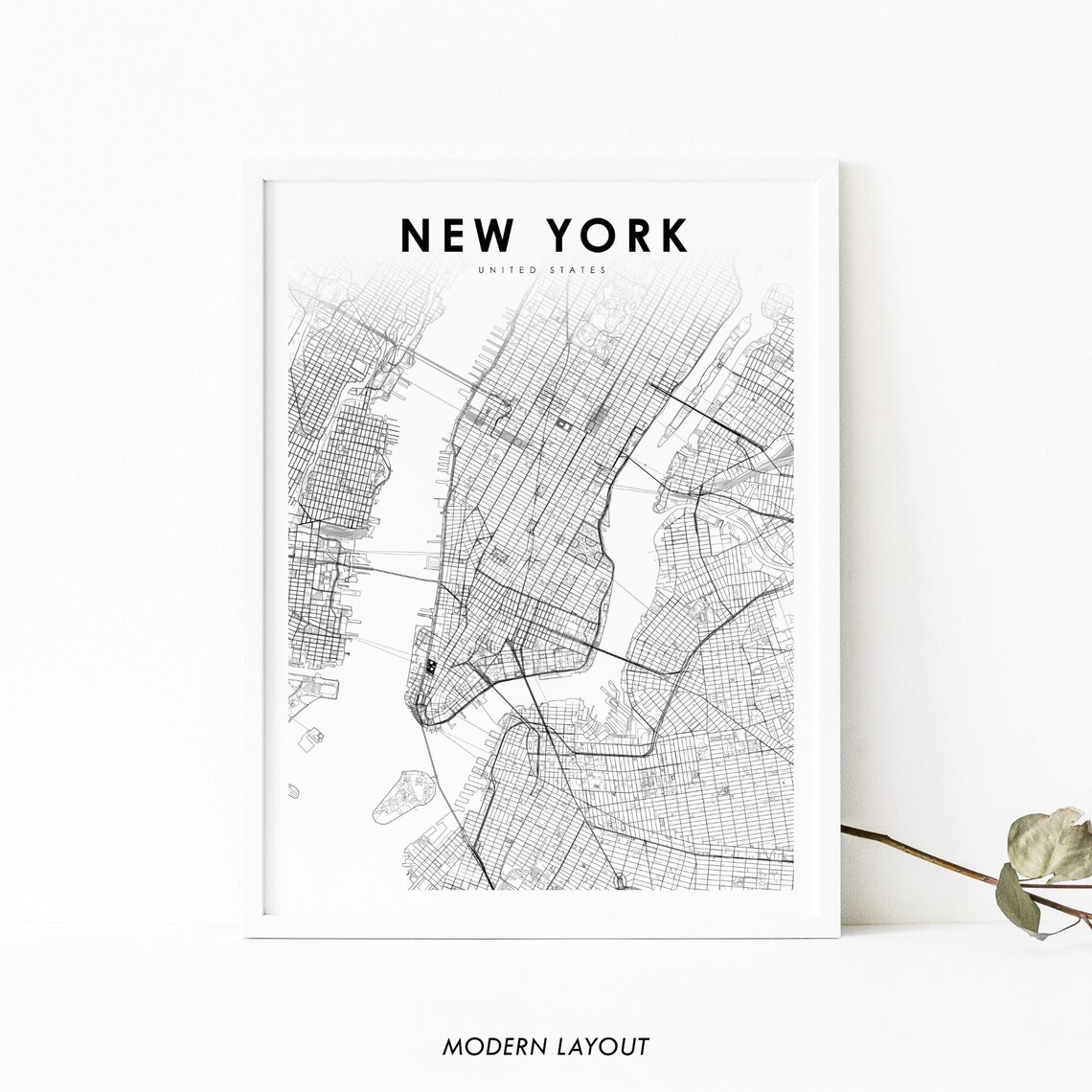 Lower Manhattan NY Map Print, New York City