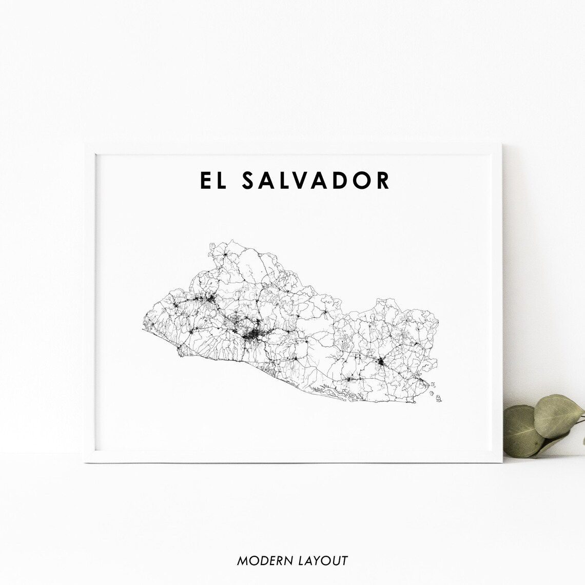 El Salvador Map Print, Nursery Room Wall Decor