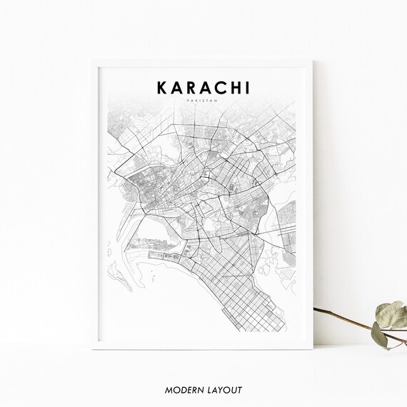 Karachi Pakistan Minimalist City Street Map Poster Modern Layout