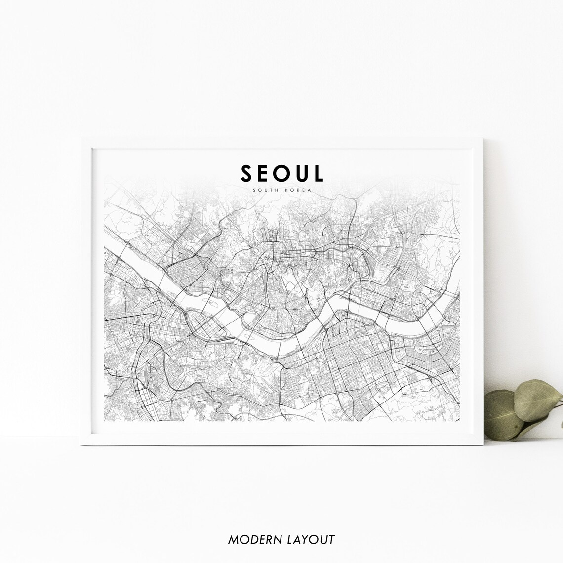 Seoul South Korea Map Print, Nursery Room Decor