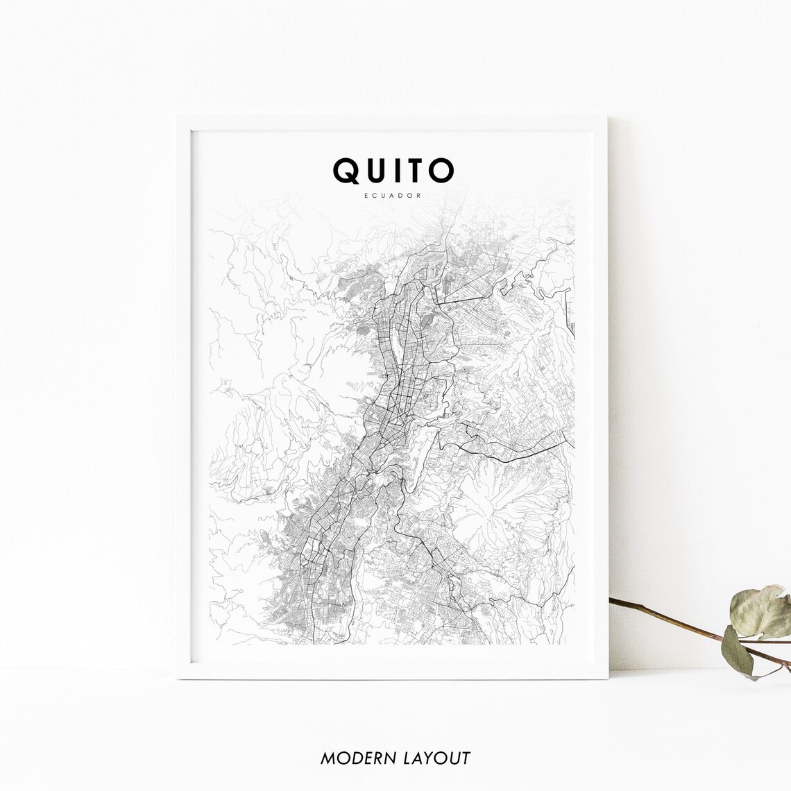 Quito Area Ecuador Map Print, Nursery Room Decor
