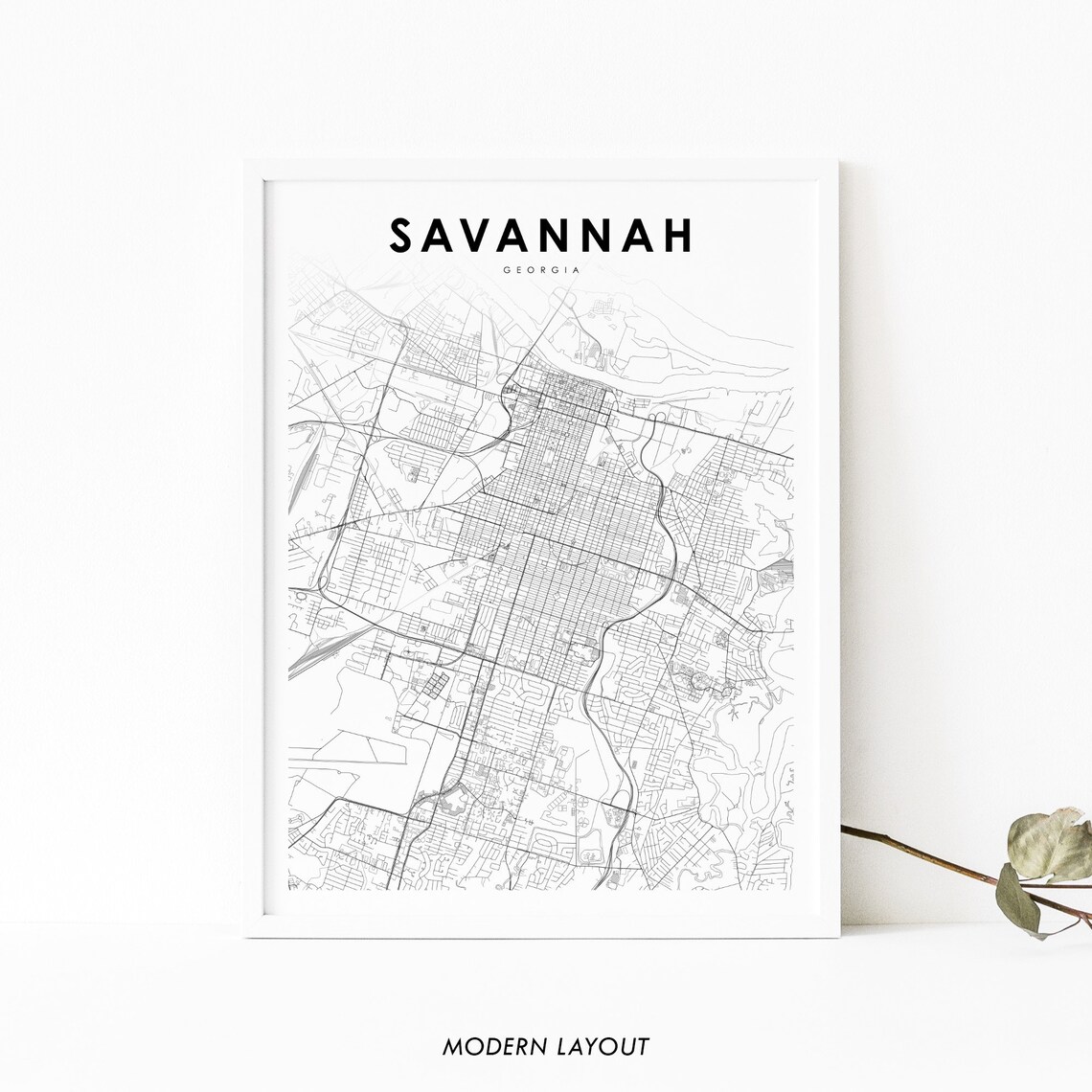 Savannah GA Map Print, Georgia Nursery Wall Art