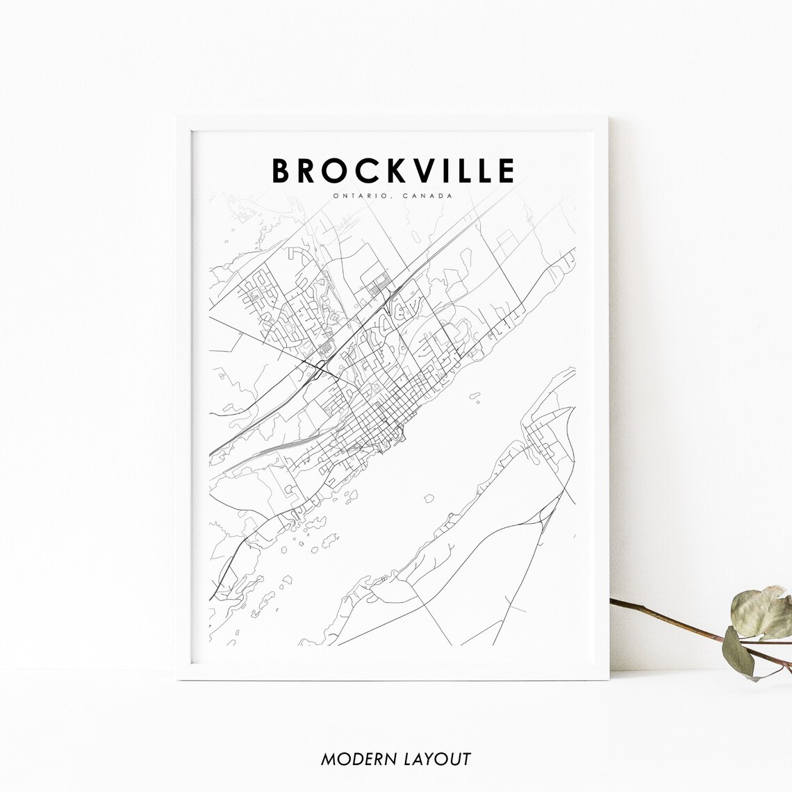 Brockville Ontario Map Poster, Nursery Room Decor