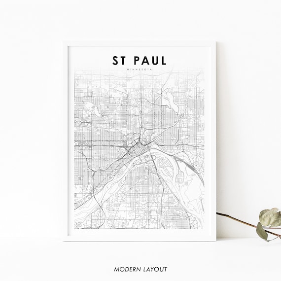 St Paul MN Map Print, Minnesota City Poster
