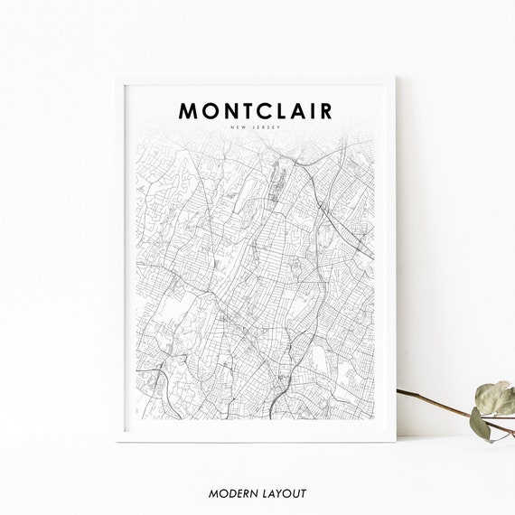 Montclair NJ Map Print, New Jersey City Poster