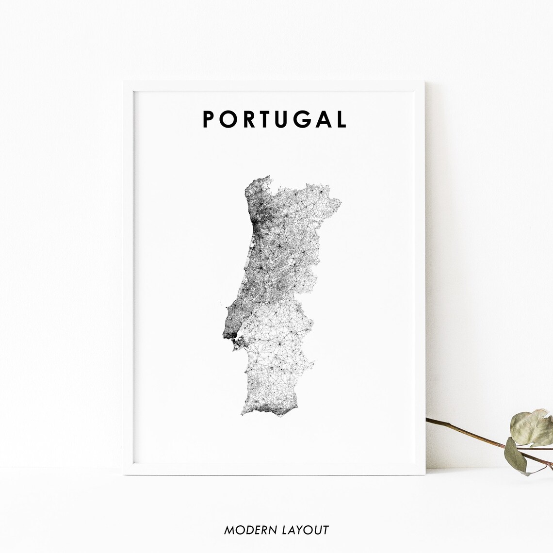 Portugal Map Poster, Lisbon Nursery Room Decor