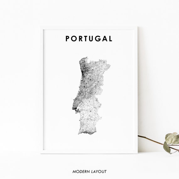 Portugal Map Poster, Lisbon Nursery Room Decor