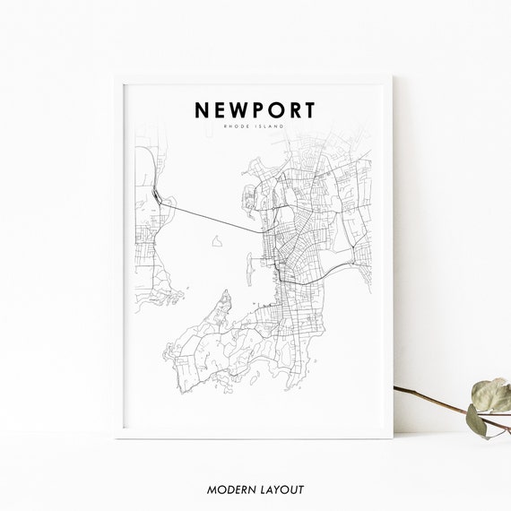 Newport Ri Map Print, Rhode Island Nursery Decor