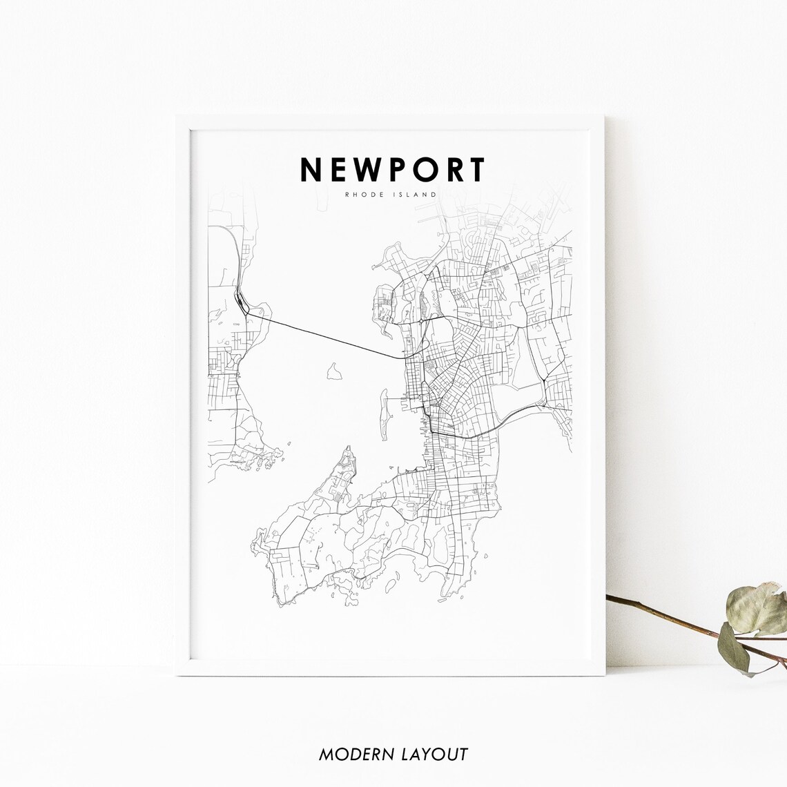 Newport Ri Map Print, Rhode Island Nursery Decor