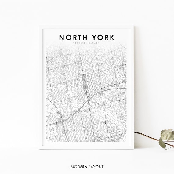 North York Toronto Map Print, Ontario Canada Poster