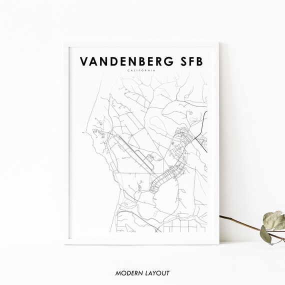 Vandenberg Space Force Base California Street Map Modern Poster