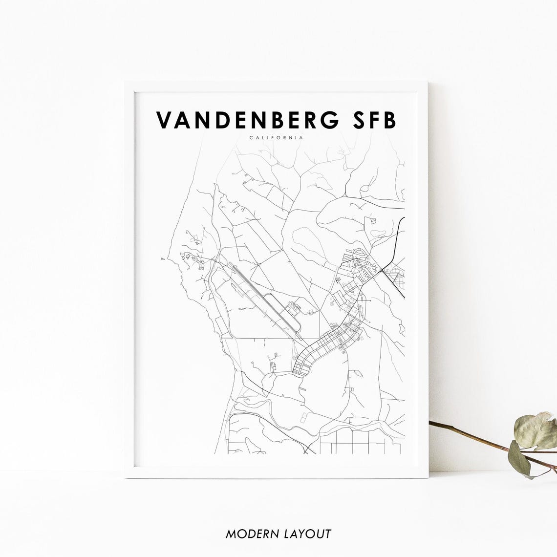 Vandenberg Space Force Base California Street Map Modern Poster