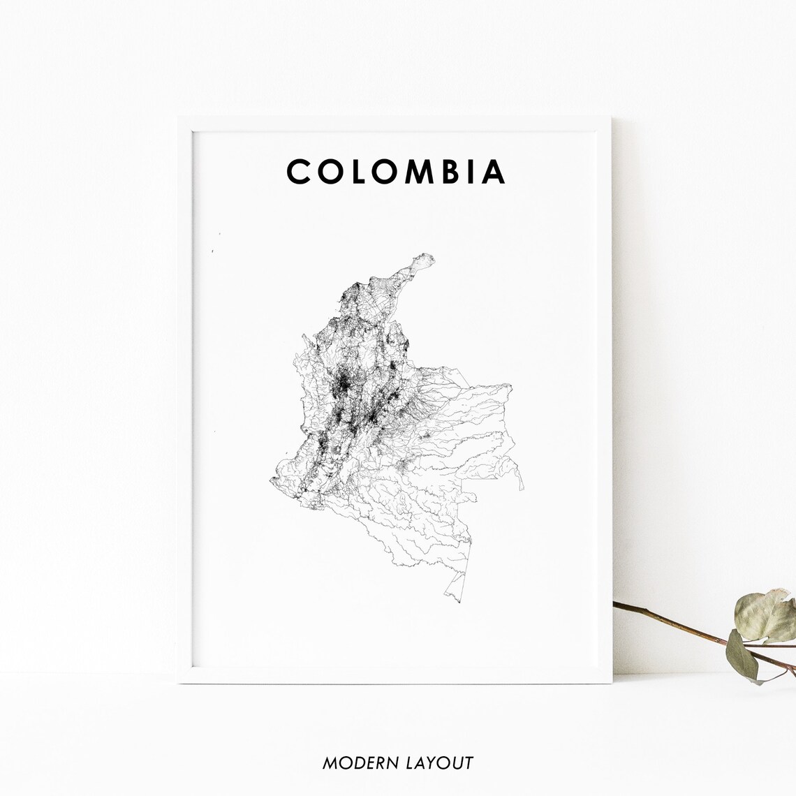 Colombia Map Print, Bogota Medellin Cali Poster