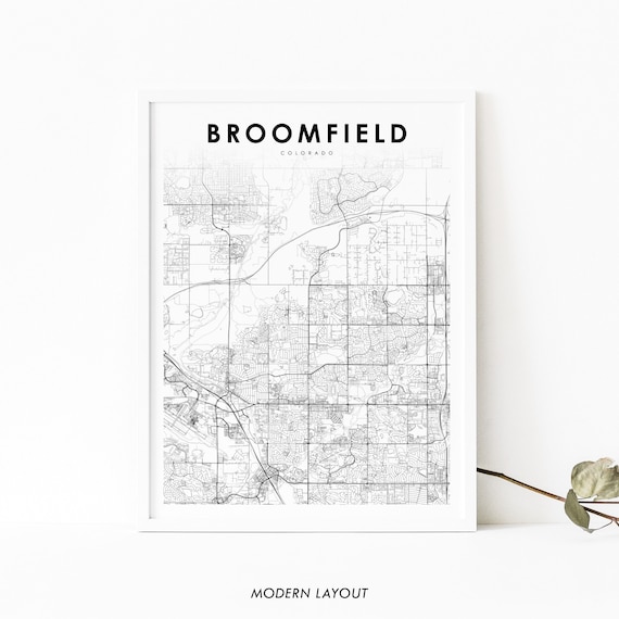 Broomfield Co Map Print Colorado Usa Art Poster Denver Area City Street Road Nursery Room Wall Office Decor