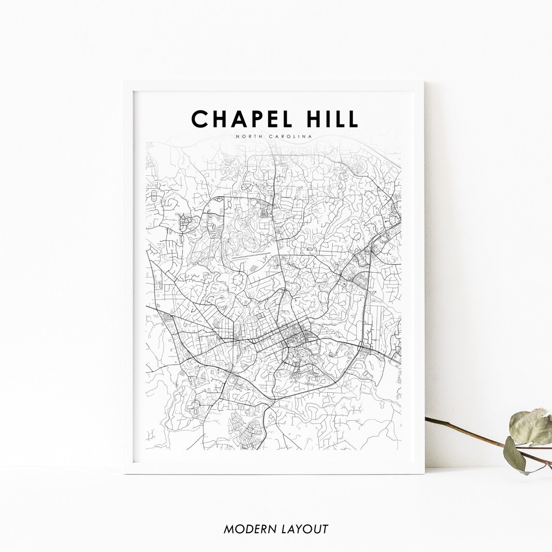 Chapel Hill, NC Map Print, North Carolina Poster