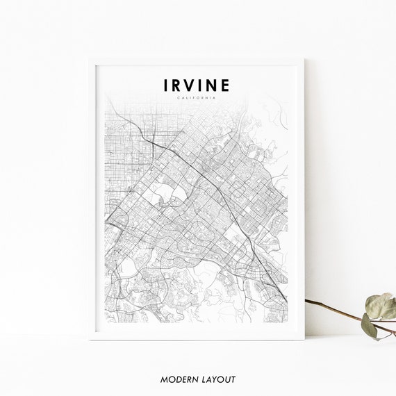 Irvine Area Ca Map Print, Nursery Room Decor