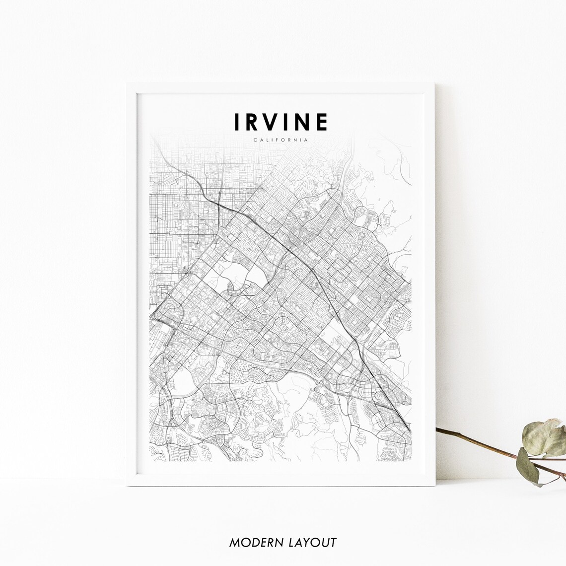 Irvine Area Ca Map Print, Nursery Room Decor