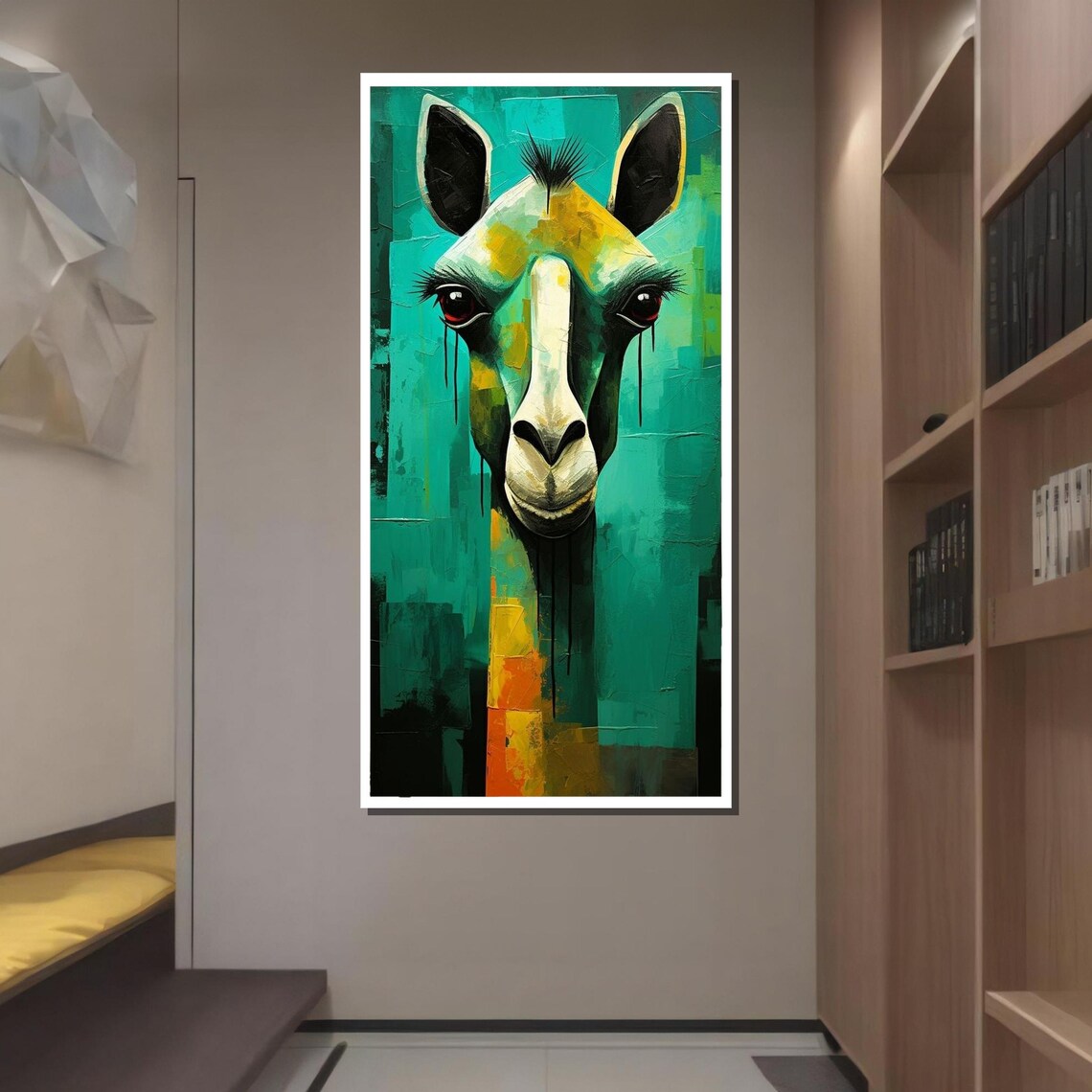 Colorful Abstract Camel Portrait Playful Wildlife Desert Animal Wall Poster - Image 2