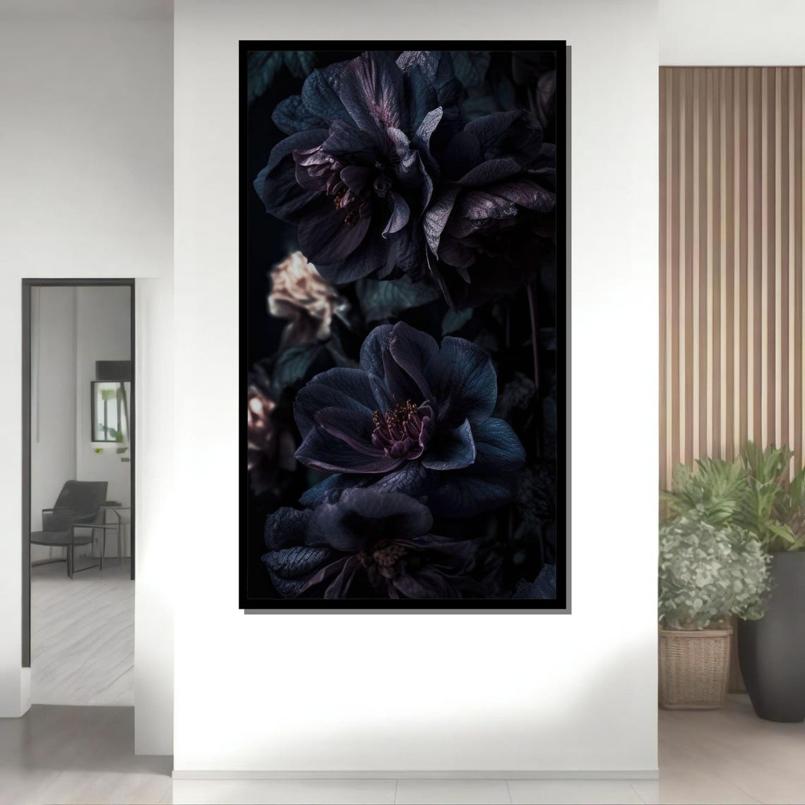 Midnight Bloom Gothic Dark Floral Elegance Moody Flower Fine Art Print - Image 4