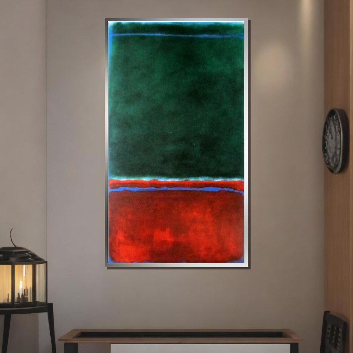 Rothko Inspired Green Red Color Field Abstract Minimalist Art Print - Image 3