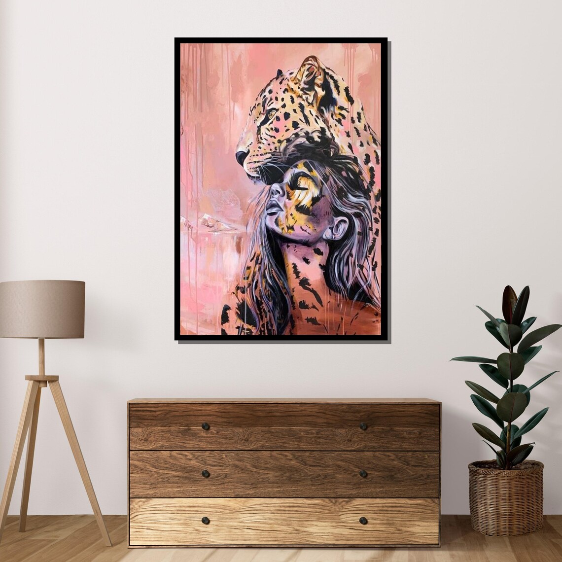 Leopard Woman Portrait, Animal Spirit Art Print - Image 4