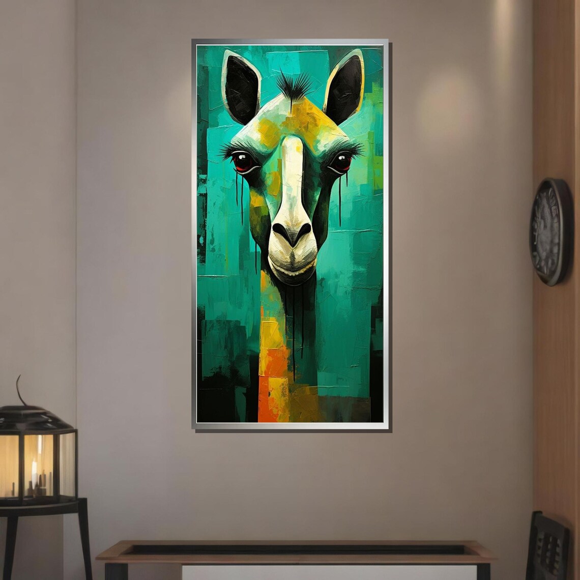 Colorful Abstract Camel Portrait Playful Wildlife Desert Animal Wall Poster - Image 3