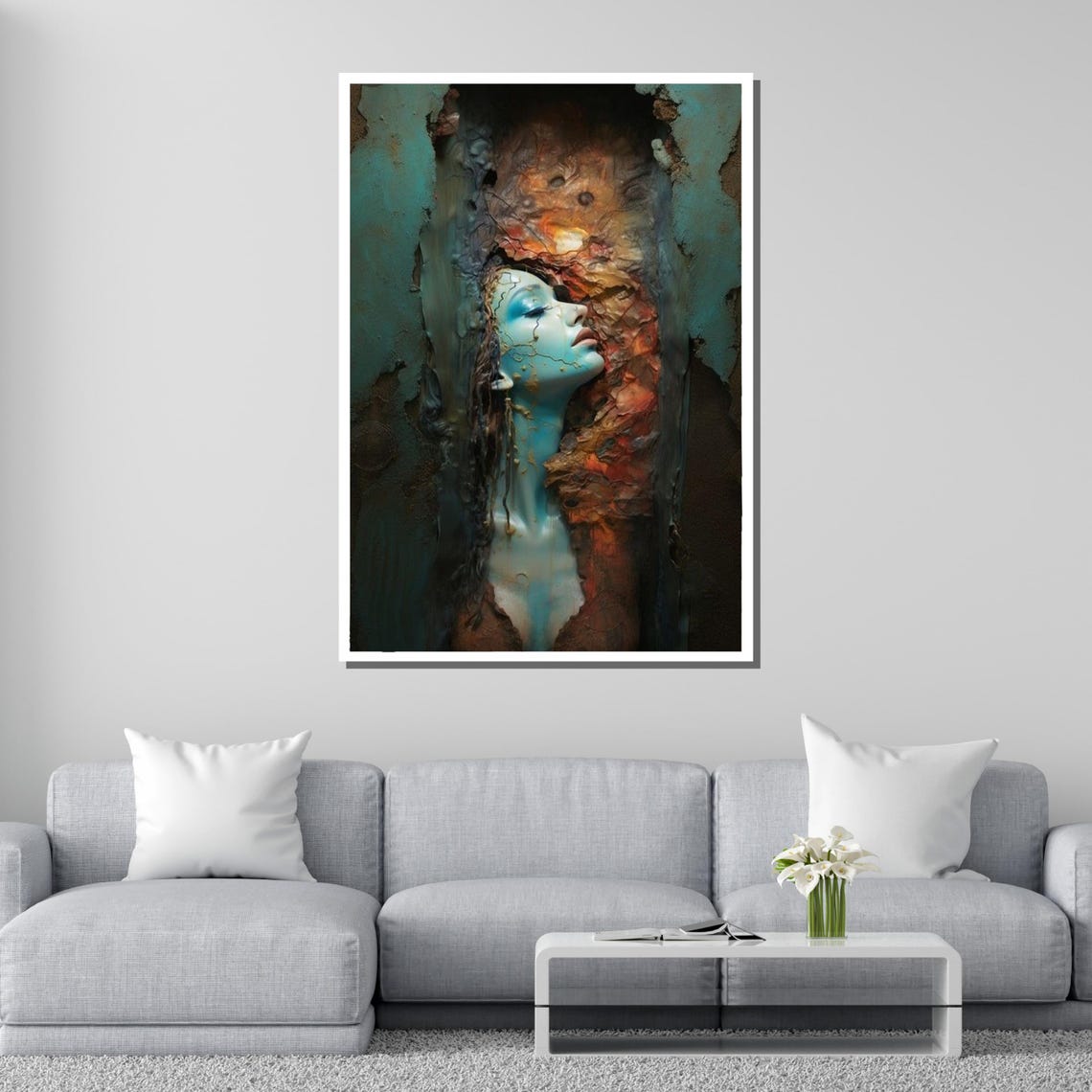 Ethereal Woman Emerging Dreamscape Surreal Fantasy Abstract Art Poster - Image 4