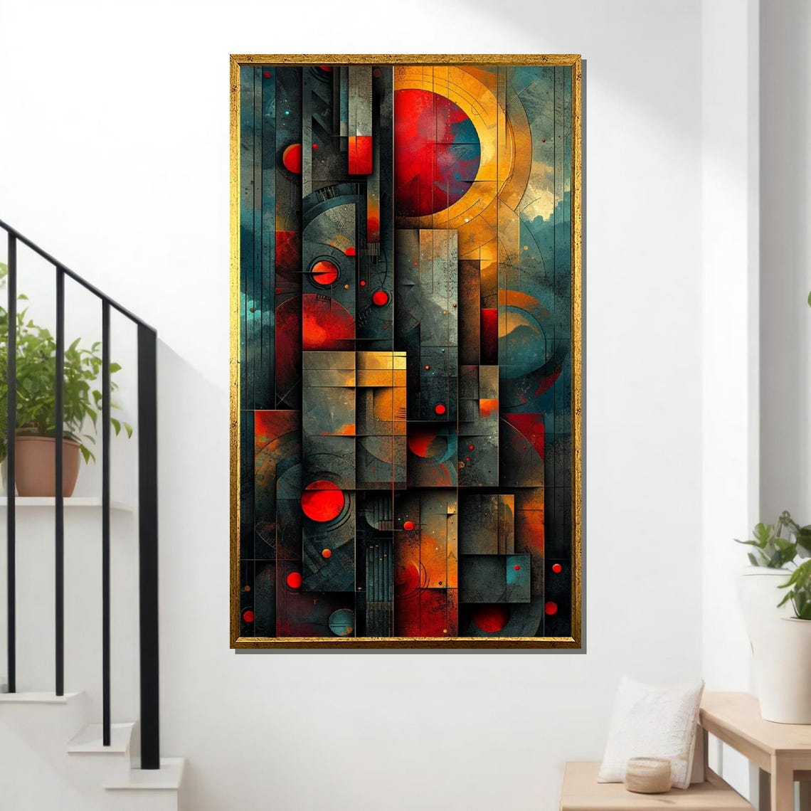 Geometric Abstract Modern Art Print Bold Geometric Wall Art Contemporary Home Decor Ready To Hang Artwork