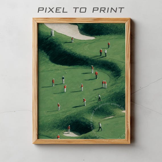 Minimalist Golf Print Tiny Golfers Wall Decor Abstract Gift For Lovers