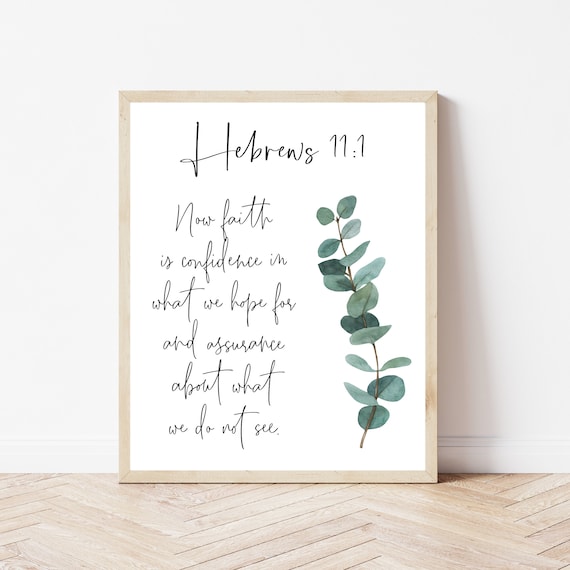 Hebrews 111 Faith Is Confidence Bible Verse Wall Art Definition Sign Minimalist Christian Gifts Scripture