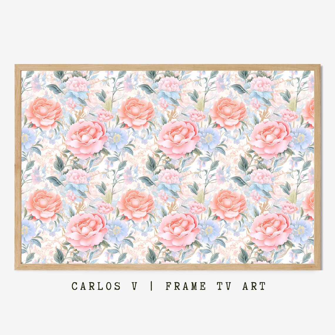 Romantic Pastel Rose Watercolor Delicate Pink Blossom Wall Art