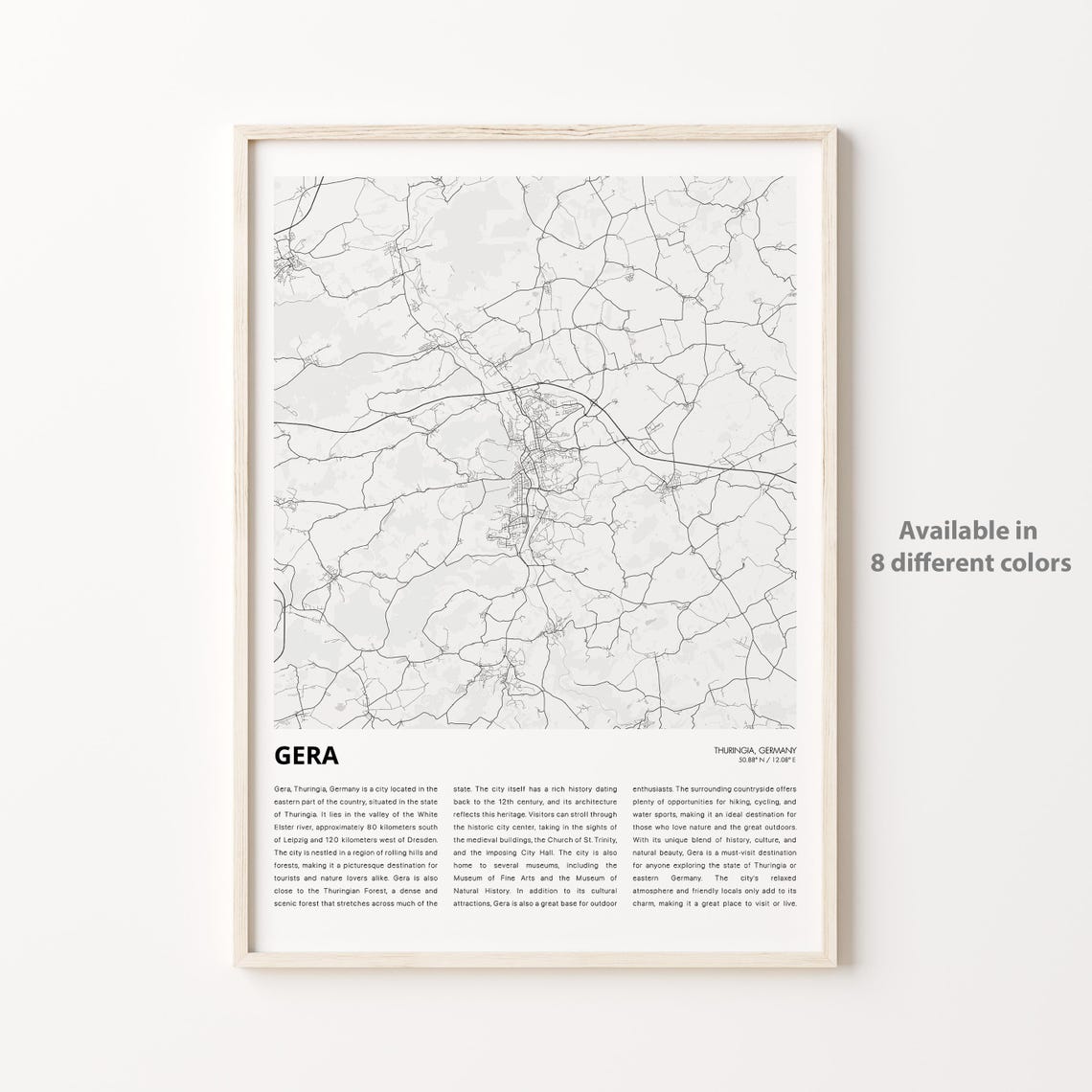 Gera Thuringia Germany Minimalist City Map Street Line Poster