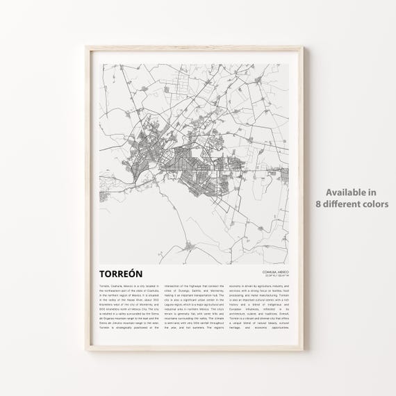 Torren Map Print, Coahuila Travel Poster