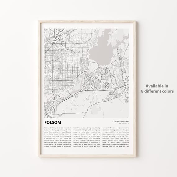 Folsom Map Print Travel Wall Decor Art Housewarming Gift
