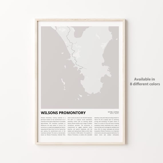 Wilsons Promontory Victoria Australia Minimal Coast Map Poster