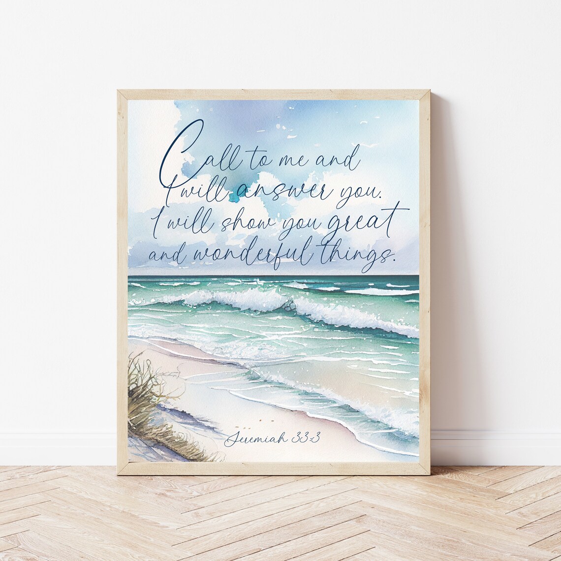 Jeremiah 33:3 Scripture Wall Art, Beach Decor