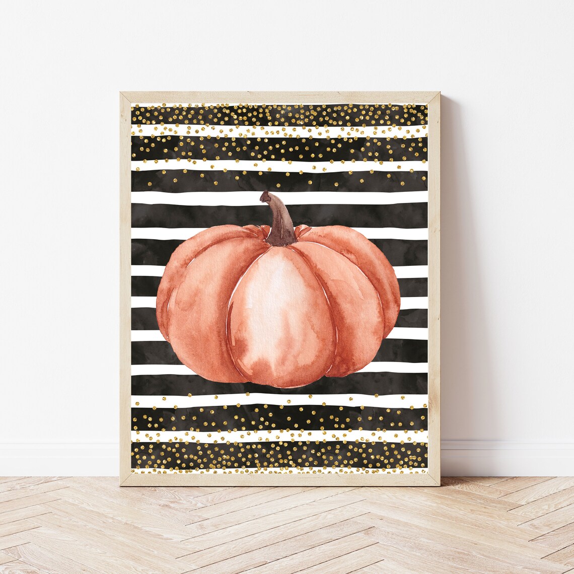 Halloween Pumpkin Sign Decor, Farmhouse Autumn Art Print