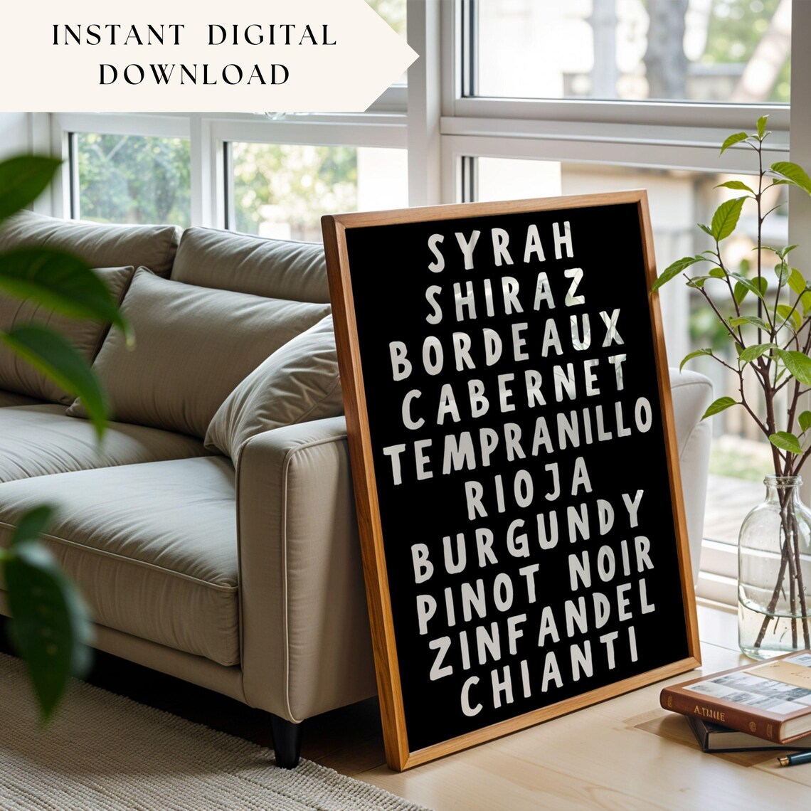 Wine List Instant Wine Bottle Cocktail Poster