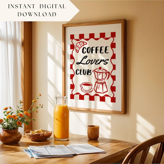 Coffee Bar Wall Art, Diner Style Kitchen Decor