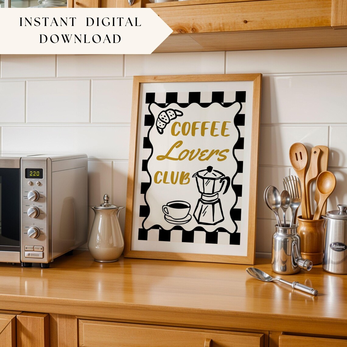 Coffee Lovers Club - Diner Style Kitchen Decor