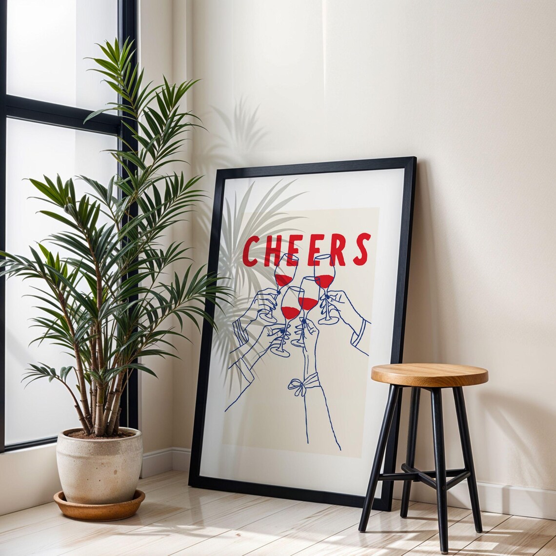 Cheers Wine Art, Retro Cocktail Bar Decor - Image 2
