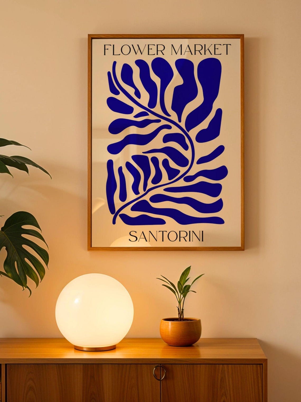 Santorini Flower Market, Matisse Style Art Print - Image 2
