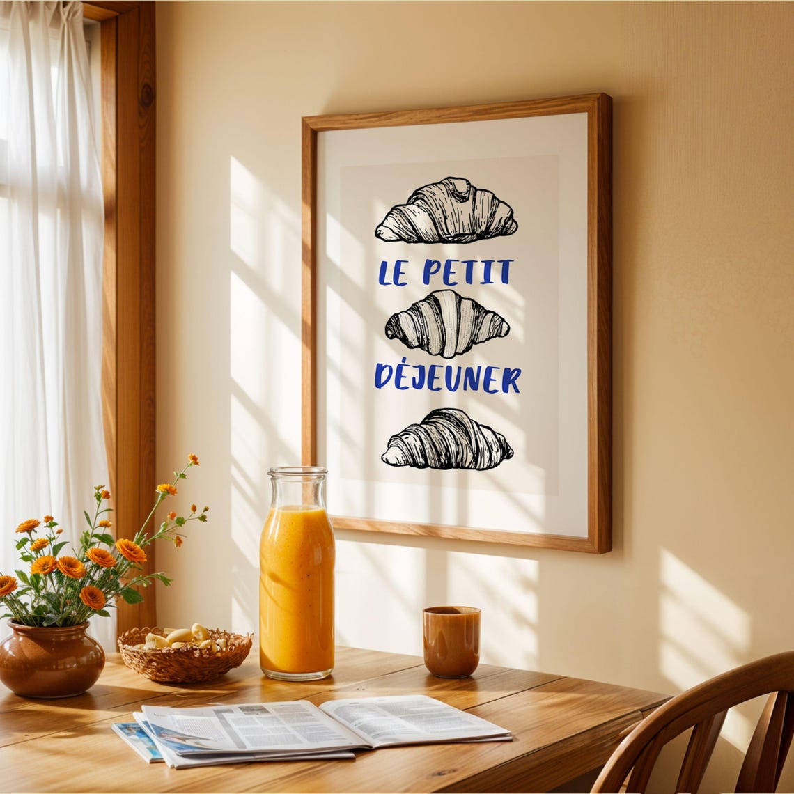 French Croissant Kitchen Breakfast Art Print - Image 2