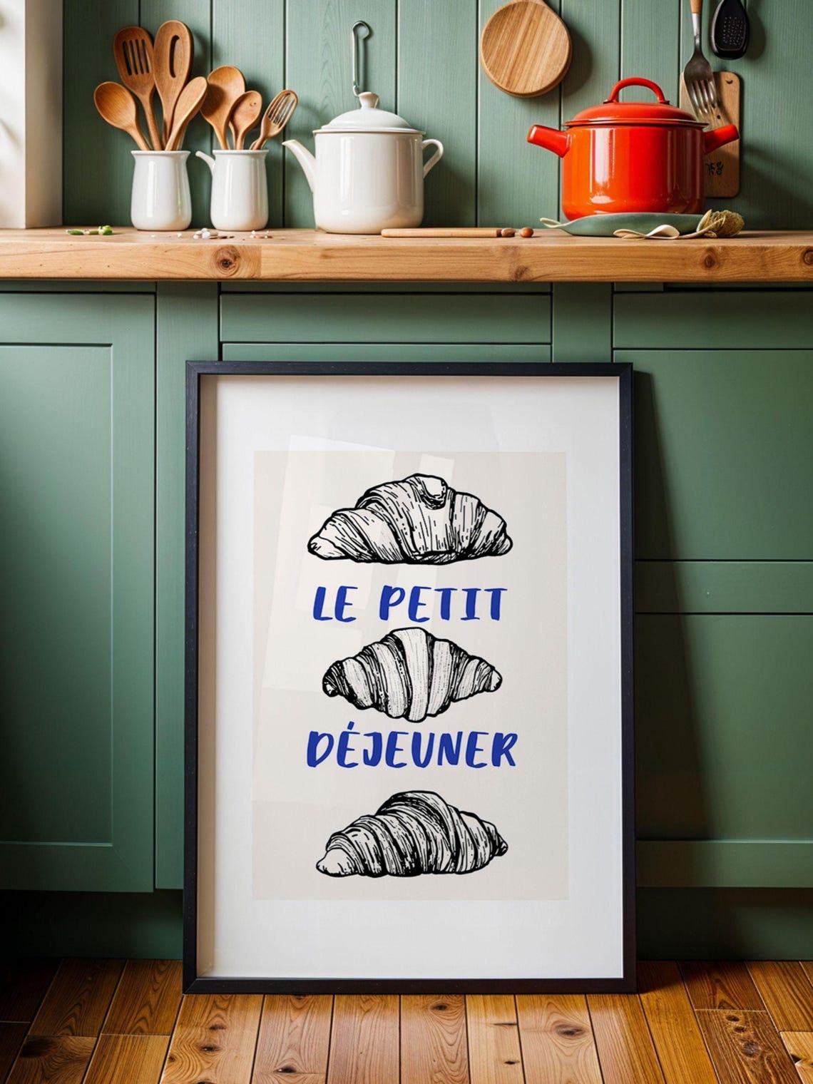 French Croissant Kitchen Breakfast Art Print - Image 3