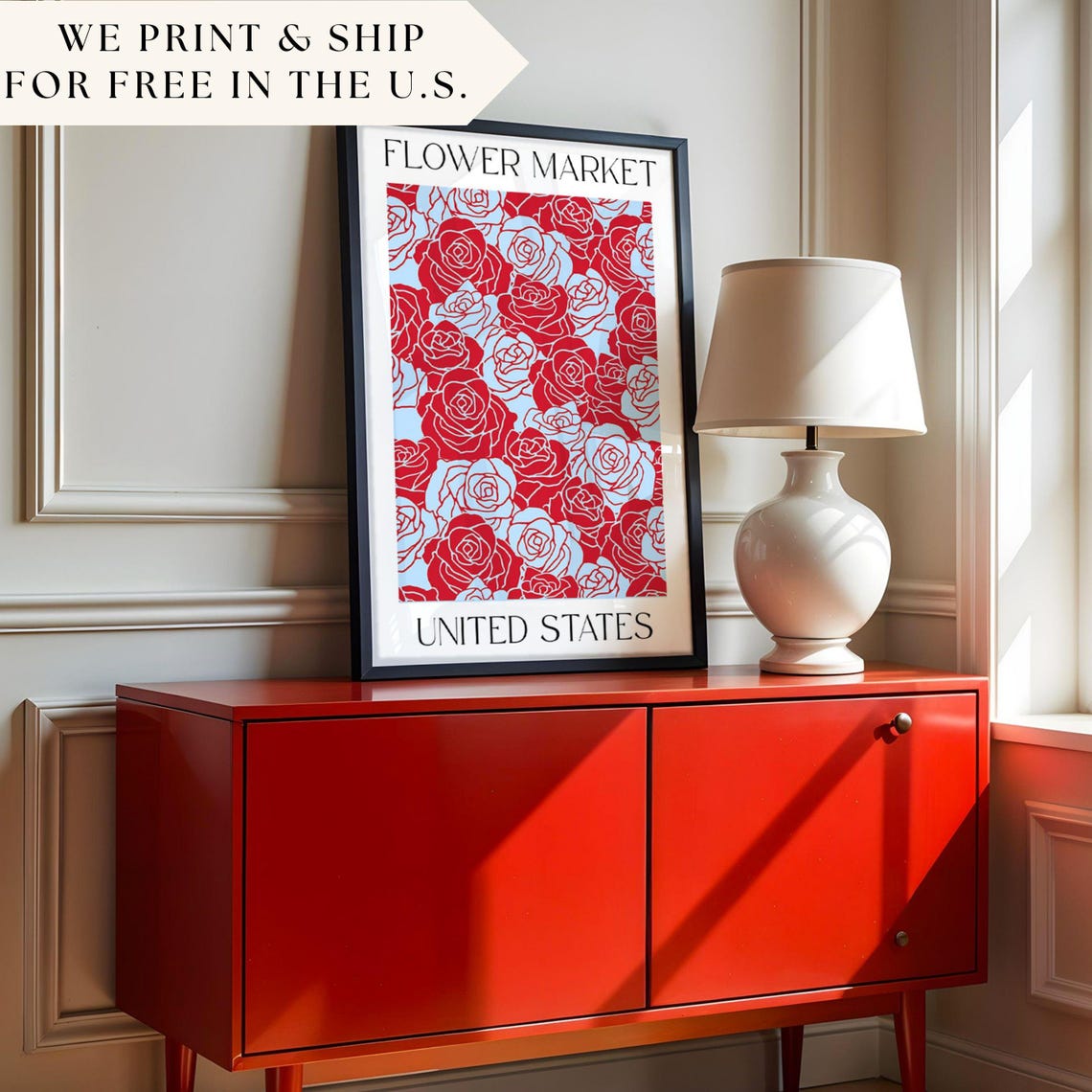 United States Flower Market, Matisse Style Art Print