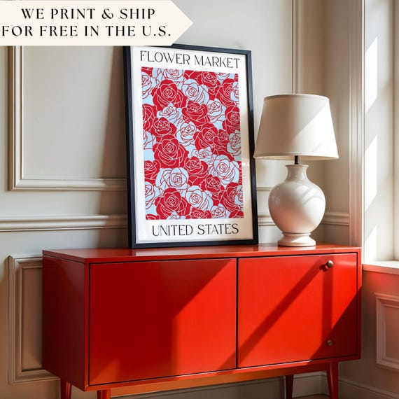 United States Flower Market, Matisse Style Art Print